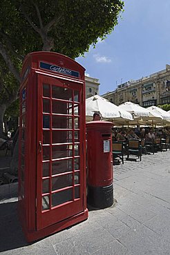 British telephone box and post box, Valletta, Malta, Europe