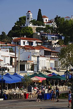 St. Nicholas' Church at top of hill, Skiathos Town, Skiathos, Sporades Islands, Greek Islands, Greece, Europe