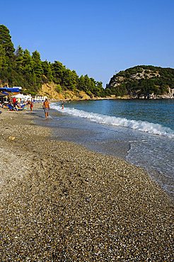 Beach at Stafilos, Skopelos, Sporades Islands, Greek Islands, Greece, Europe