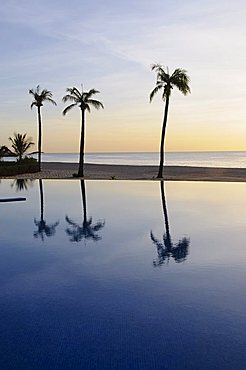 Reflections in a swimmimg pool, Sine Saloum Delta, Senegal, West Africa, Africa