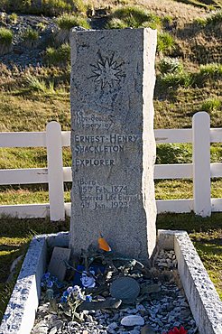 Shackleton's grave, Grytviken, South Georgia, South Atlantic