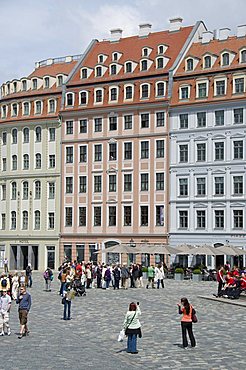 Square near the Frauenkirke, Dresden, Saxony, Germany, Europe