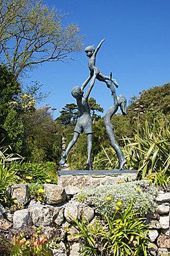 Statue, Abbey Gardens, Tresco, Isles of Scilly, United Kingdom, Europe