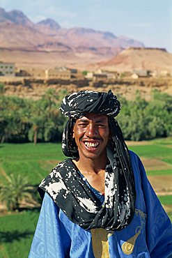 Man near the Todra Gorge, Tinerhir, Morocco, North Africa, Africa