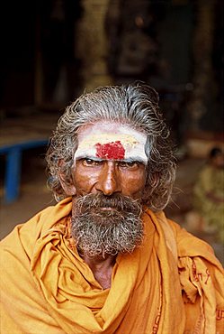 Sadhu at the Meenakshi Temple, Madurai, Tamil Nadu state, India, Asia