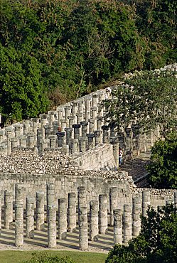 The group of a thousand columns Chichen Itza, UNESCO World Heritage Site, Yucatan, Mexico, North America