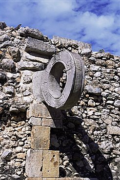 Detail, ball court, Mayan site, Uxmal, UNESCO World Heritage Site, Yucatan, Mexico, North America