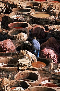 Tanneries, Fez, Morocco, North Africa, Africa