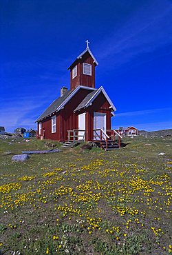 Church in Ilimanaq, formerly Claushavn, Greenland, Polar Regions