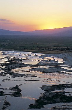 Travertine terraces, Pamukkale, UNESCO World Heritage Site, Anatolia, Turkey, Asia Minor, Asia