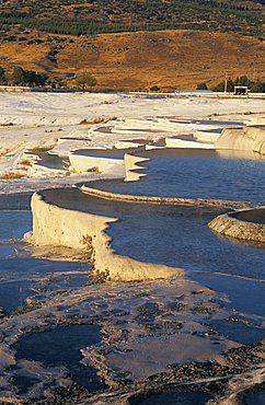 Travertine terraces, Pamukkale, UNESCO World Heritage Site, Anatolia, Turkey, Asia Minor, Asia