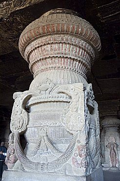 The Ellora Caves, temples cut into solid rock, UNESCO World Heritage Site, near Aurangabad, Maharashtra, India, Asia