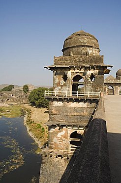 The Jahaz Mahal or Ships Palace in the Royal Enclave, Mandu, Madhya Pradesh state, India, Asia