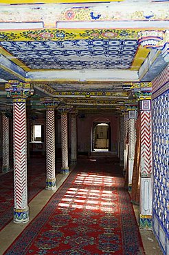 Painted interior of the Juna Mahal Fort, Dungarpur, Rajasthan state, India, Asia