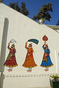 Shiv Niwas Palace, a former royal guest house and now a heritage hotel, Udaipur, Rajasthan state, India, Asia