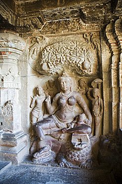 The Ellora Caves, temples cut into solid rock, near Aurangabad, Maharashtra, India