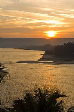 Sunset over the Tiracol River, Goa, India