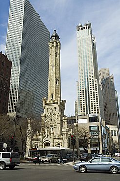 The historic Water Tower, near the John Hancock Center, Chicago, Illinois, USA