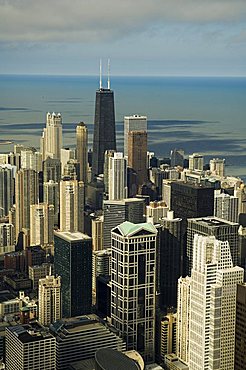 View of Chicago from the Sears Tower Sky Deck, Chicago, Illinois, USA