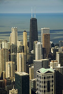 View of Chicago from the Sears Tower Sky Deck, Chicago, Illinois, USA