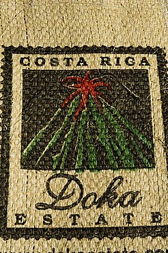 Coffee bag from the Doka Estate, one of the main coffee growers in Costa Rica, Central America