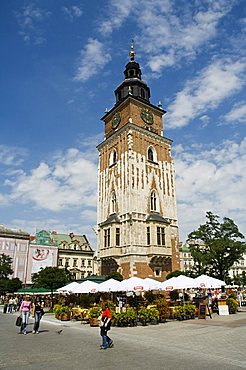 Town Hall Tower (Ratusz), Main Market Square (Rynek Glowny), Old Town District (Stare Miasto), Krakow (Cracow), UNESCO World Heritage Site, Poland, Europe