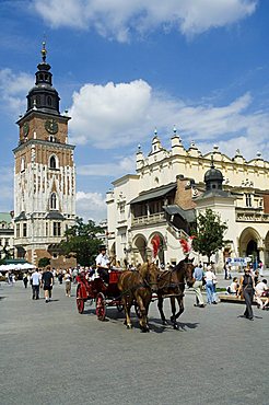 Town Hall Tower (Ratusz), Main Market Square (Rynek Glowny), Old Town District (Stare Miasto), Krakow (Cracow), UNESCO World Heritage Site, Poland, Europe