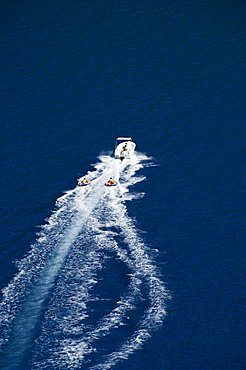 Speed boat, Antisamos Bay, Kefalonia (Cephalonia), Ionian Islands, Greece, Europe