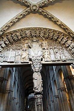 Details from the Porch of La Gloria, a masterpiece of Romanesque art, Santiago cathedral, UNESCO World Heritage Site, Santiago de Compostela, Galicia, Spain, Europe