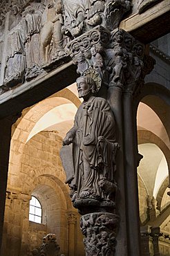 Details from the Porch of La Gloria, a masterpiece of Romanesque art, Santiago cathedral, UNESCO World Heritage Site, Santiago de Compostela, Galicia, Spain, Europe