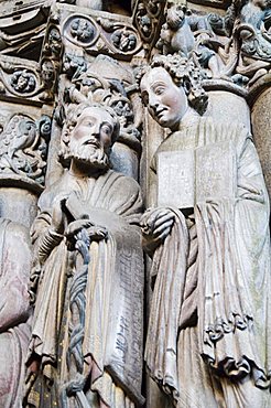 Details from the Porch of La Gloria, a masterpiece of Romanesque art, Santiago cathedral, UNESCO World Heritage Site, Santiago de Compostela, Galicia, Spain, Europe