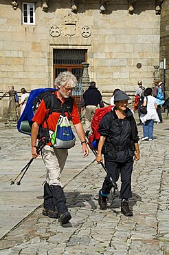 Pilgrims, Santiago de Compostela, Galicia, Spain, Europe