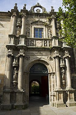 Entrance to College of Fonseca, Santiago de Compostela, Galicia, Spain