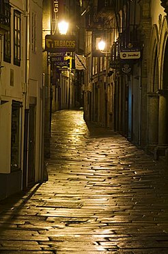 Night scene, Santiago de Compostela, Galicia, Spain, Europe