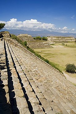 Looking west across the ancient Zapotec city of Monte Alban, UNESCO World Heritage Site, near Oaxaca City, Oaxaca, Mexico, North America