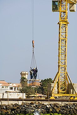 New pier under construction, Santa Maria, Sal (Salt), Cape Verde Islands, Africa