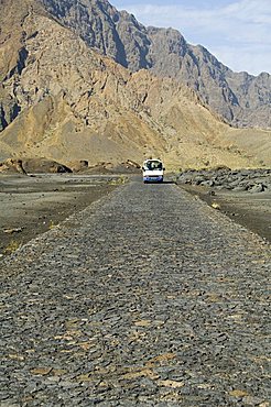 Cobblestone road in the volcanic caldera, Fogo (Fire), Cape Verde Islands, Africa