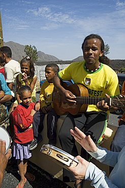 Musical event at local school in the volcanic caldera, Fogo (Fire), Cape Verde Islands, Africa