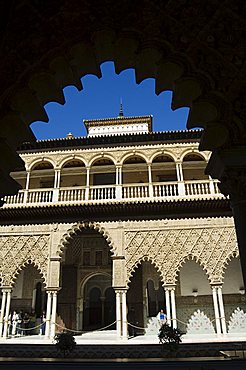 Patio de las Doncellas (Patio of the Maidens), Real Alcazar, UNESCO World Heritage Site, Santa Cruz district, Seville, Andalusia (Andalucia), Spain