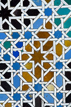 Azulejos tile work in the Mudejar style, Real Alcazar, UNESCO World Heritage Site, Santa Cruz district, Seville, Andalusia (Andalucia), Spain, Europe