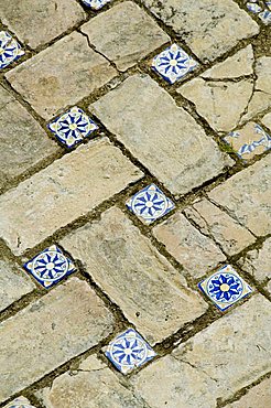 Azulejos tile work in the Mudejar style, Real Alcazar, Santa Cruz district, Seville, Andalusia (Andalucia), Spain, Europe