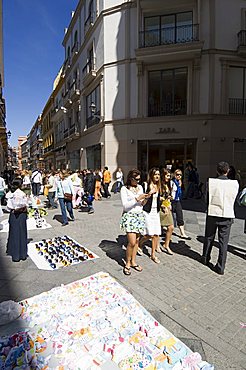 Main shopping district, Tetuan Street near Sierpes Street, Seville, Andalusia, Spain, Europe