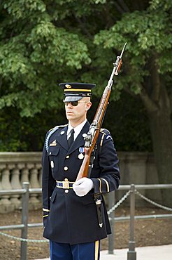 Guard at the Tomb of the Unknown Soldier, Arlington National Cemetery, Arlington, Virginia, United States of America, North America