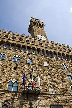 Palazzo Vecchio on the Piazza della Signoria, Florence (Firenze), UNESCO World Heritage Site, Tuscany, Italy, Europe