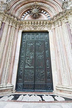 Doors of the Duomo (Cathedral), Siena, Tuscany, Italy, Europe