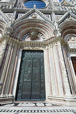 Doors of the Duomo (Cathedral), Siena, Tuscany, Italy, Europe