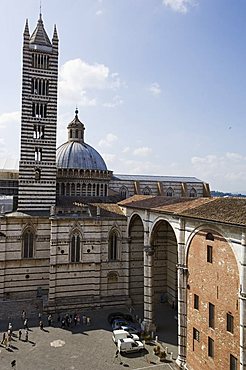 View of the unfinished nave wall of the Duomo (Cathedral) which was abandoned after the plague, Siena, UNESCO World Heritage Site, Tuscany, Italy, Europe