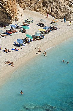 Porto Katsiki beach, west coast of Lefkada (Lefkas), Ionian Islands, Greek Islands, Greece, Europe