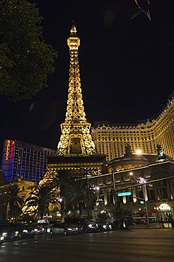 Paris Hotel with mini Eiffel Tower, The Strip (Las Vegas Boulevard), Las Vegas, Nevada, United States of America, North America