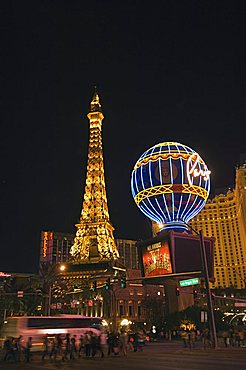 Paris Hotel with mini Eiffel Tower, The Strip (Las Vegas Boulevard), Las Vegas, Nevada, United States of America, North America